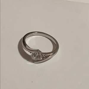 Sterling silver clear ring